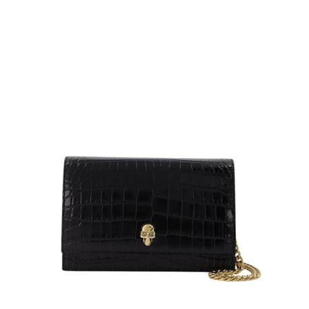 Alexander McQueen, Crossbody Bag Zwart, Dames, Maat:ONE Size,leer