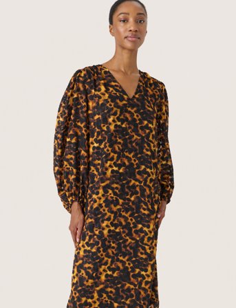 Soaked in Luxury Slgunvy Dress - Brown - S