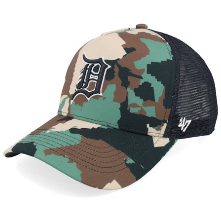 47 Brand - MLB Camo Trucker Cap - Detroit Tigers MLB Star Offside Dt Brown Camo/Black A-frame Trucker @ Hatstore