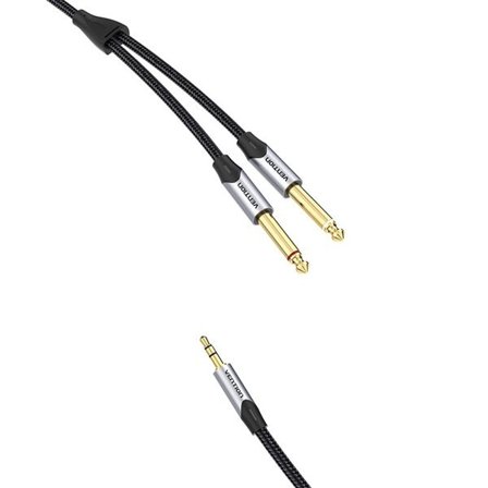 Äänikaapeli minijakki 3.5mm - 2x jack 6.35mm uros Vention BARHK 8m