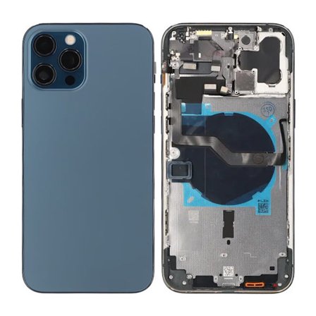 iPhone 12 Pro Max Back Cover Complete OEM Blue With Small Parts