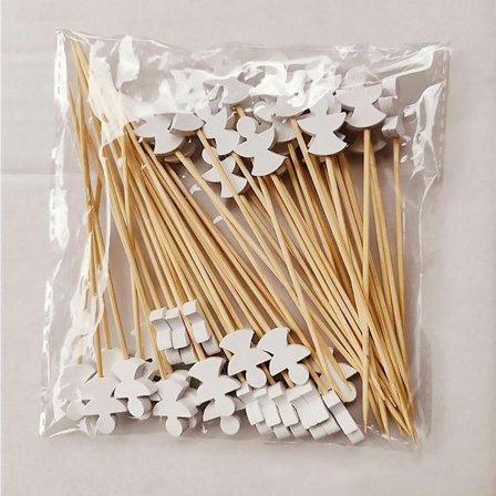 50-pakning juletre cocktailspyd, sandwich cocktailspyd, juletema tannpirkere, egnet for drinker, hvit jul engeldesign.