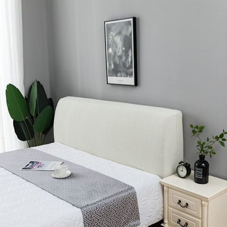 Enfärgad stretchhuvudgavelskydd Dammskydd för Queen Ki