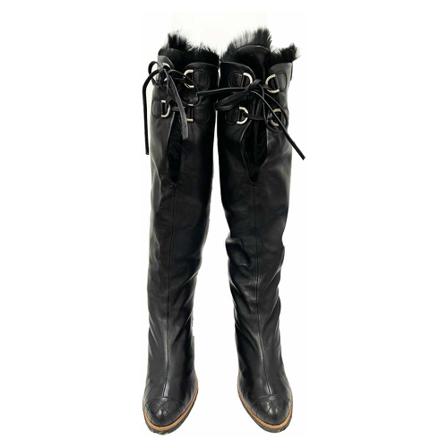 Chanel Vintage Pre-owned Laarzen , Zwart , Dames , Maat: ONE Size Vintage Schoenen