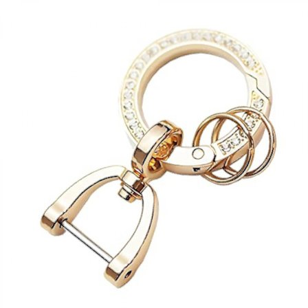 Bling-kivi avaimenperä autoavaimelle, 14k kultapinnoitettu seos-satulakiinnitys avaimenperä naisille ja miehille, kulta