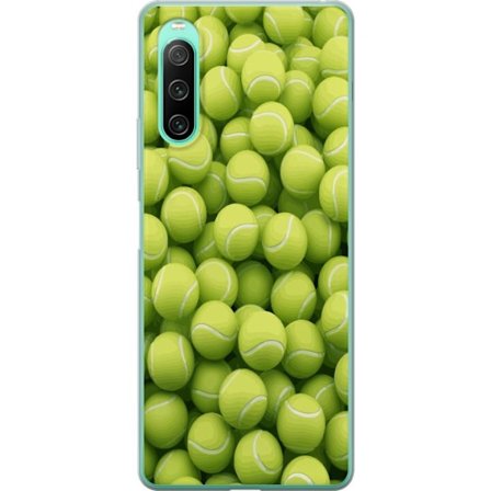 Kompatibel Mobilcover til Sony Sony Xperia 10 IV Mønster af grønne tennisbolde i høj detalje, sporty motiv med gentagende tekstur og stærke farver