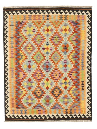 Kilim Afghan Old Style Rug Oriental Orange/Black (Wool, Afghanistan)