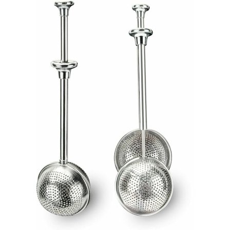 Rustfrit te-si med håndtag i rustfrit stål til løs te, 2-pak, perfekt te-kugle te-filter genanvendelig te-filter til al løs te