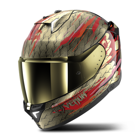 Helhjelm Shark Skwal i3 Svart/rød/gull S