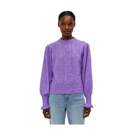 Object, Objeophelia Knit Pullover Paars, Dames, Maat:L