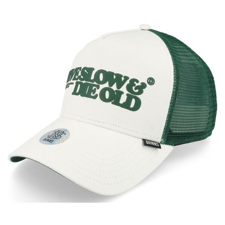 Djinns - Vit trucker Keps - Hft Cap LSDO White/Green Trucker @ Hatstore
