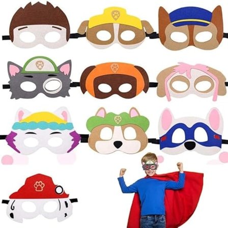 Paw Patrol Hunde Legetøj, Filt Maske, Børne Dyremaske, Hvalpe Festmasker