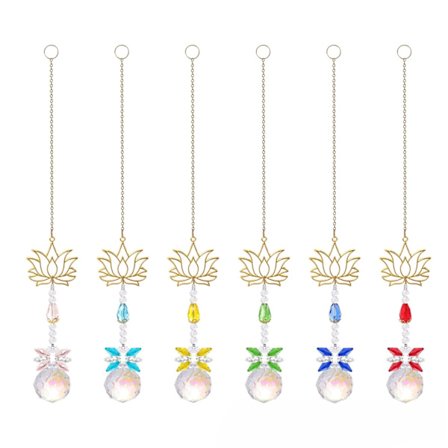 Prism Window Outdoor Garden Decoration Crystals Rainbow Hanging Lotus Sun Catcher Suncatcher Light Catcher Stained Glass