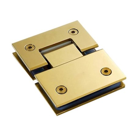 Glasdörrsgångjärn Borstad Guld Pivotgångjärn för Duschrum 90 Graders Glasfäste Dubbel 90 Grader Beslag