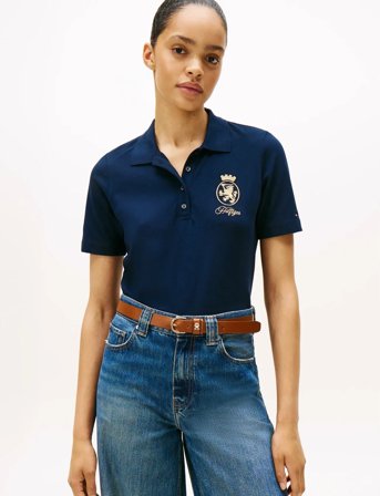 Tommy Hilfiger Gold Crest Reg Ss Polo - Navy - M