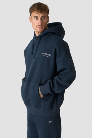 ICANIWILL - Everyday Relaxed Hoodie Print Midnight Blue - Herr - Träningskläder från ICIW
