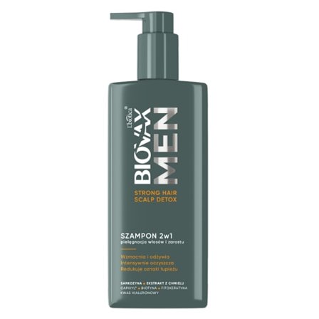 Biovax Men Starkt Hår och Skägg Detox Schampo 2-i-1/ 200 ml