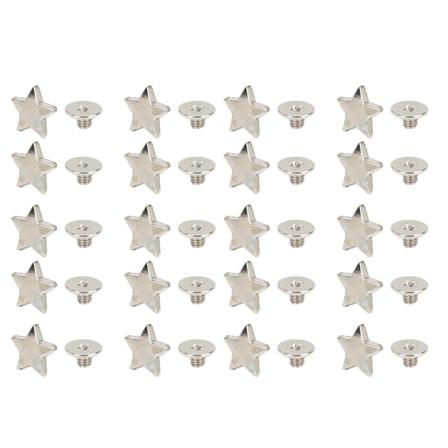 Silver Star Rivet Studs - 20st DIY-kläder och skodekorationstillbehör