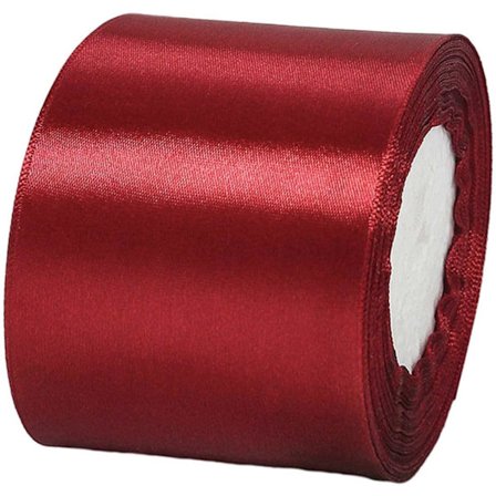 Burgundinpunainen satiininauha 75mm X 22m, lahjanauha, ompelunauha, silkkisatiininauha hääkoristeluun, kodinsisustukseen, juhlakakkuun, kakkupaperiin,