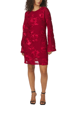Neo Noir Dirina Big Flower Mesh Dress Jerseyklänningar Dam Röd 34