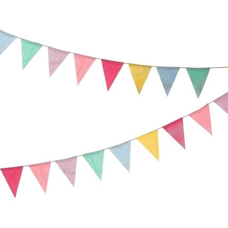 12 flerfarvede flag imiteret hessian flagguir banner pastel regnbue dekoration stof trekant flag til fest fødselsdag bryllup børneværelse 