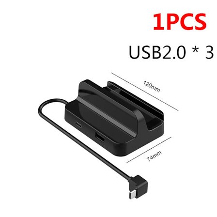Steam Deck Dock 6 i 1 Steam Deck Dockningsstation Stativ Tillbehör 3*USB 3.0 HDMI 4K@60Hz Gigabit Ethernet 1000Mbps PD 60W Hub