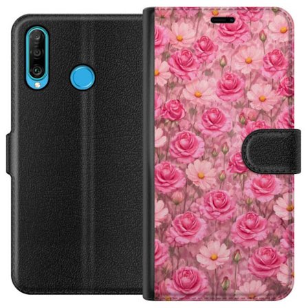 Yhteensopiva Lompakkokotelo Huawei P30 lite Petal Reverie Blush Rose