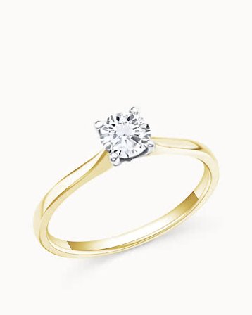 Diamantring Annie 18K Gult Gull Naturlig Diamant 0.30 Carat - Forlovelsesringer & Gifteringer hos Vanbruun