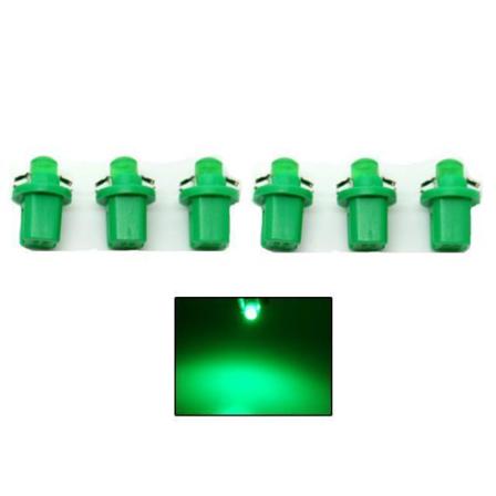 B8,5d Gröna Ledlampor Med 1st Cob Ledchip 6-pack Instrumentlampa Grön