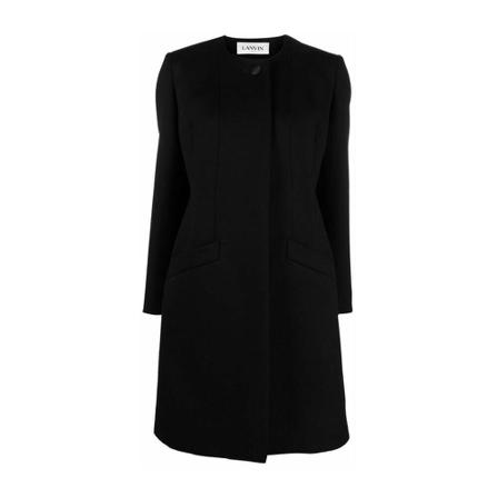 Lanvin, Single-Breasted Coats Czarny, Kobieta, Rozmiar: S