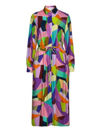 Yastamy Ls Midi Shirt Dress S. - Ca Dresses Shirt Dresses Multi/mønstret YAS*Betinget Tilbud