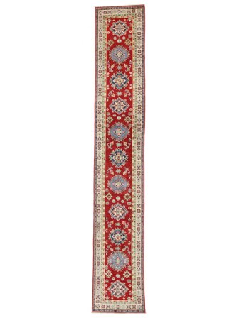 Medallion Small Kazak Fine Rug 79X481 Wool
