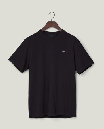 Lexington Klassisk T-shirt med logo i økologisk bomuld, sort