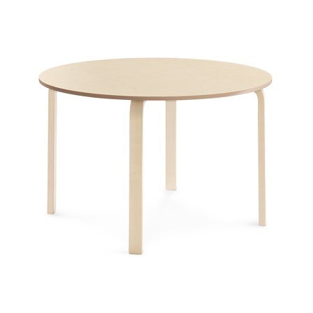 Tisch ELTON, Ø 1200x710 mm, Linoleum beige, Birke