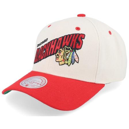 Mitchell & Ness - NHL Béžová adjustable Kšiltovka - Chicago Blackhawks Retro Type Pro Off White/Red Adjustable @ Hatstore