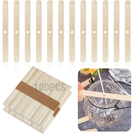 Tretre lysestake sett 100 stk naturlige veke klips holdere tykke pinner sentrering enhet motvirkende verktøy barer veke klips for duftende 