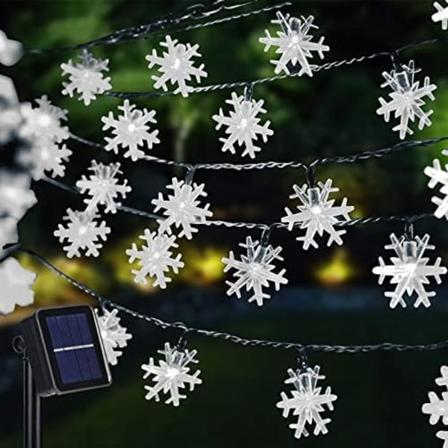 100 LED aurinkokäyttöiset jouluhiutalevalot ulkokäyttöön, 39 jalkaa aurinkokäyttöiset hiutalevalot vedenpitävät