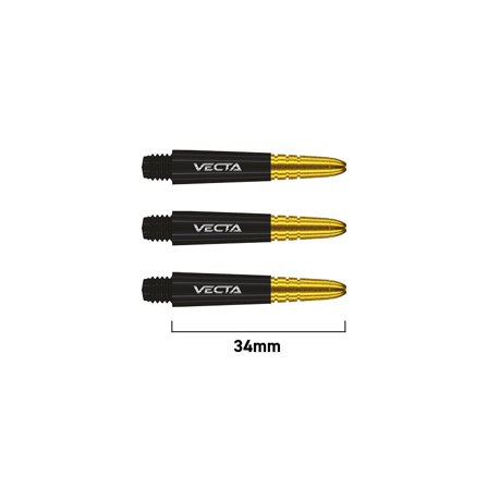 Winmau Vecta Shafts | Winmau.com Short / Black & Gold
