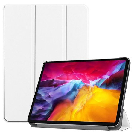 Fodral för iPad Pro 11" 2021, [Stöd för Apple Pencil-laddning] För iPad Pro 11" 2021 Slim Tri-Fold Hårt Smart Fodral med Auto Wake/Sleep, Vit