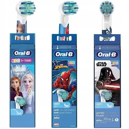 Ersättningsborstar - Oral-B - Kids Stages Power - Frozen Spiderman Star Wars - Milda för barn 3 år+