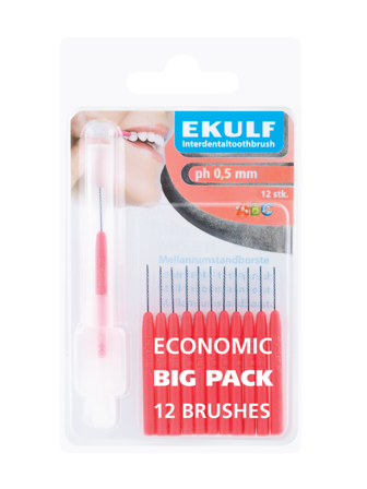Ekulf pH Mellomromsbørste, 0,5 mm, 12 stk.