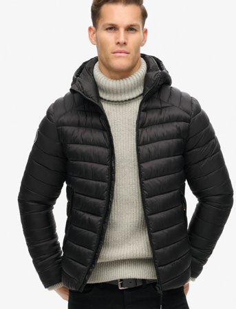 Superdry Hooded Fuji Sport Padded Jkt - Black - M