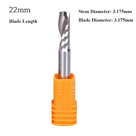 Endefræser Spiral hårdmetalskærer 22MM