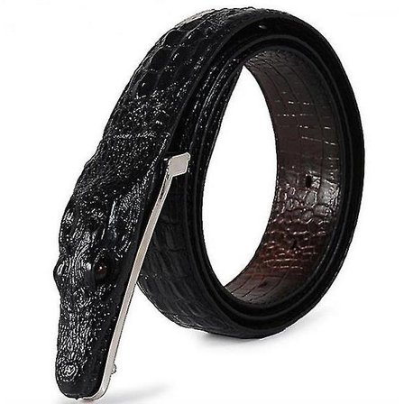 Antik nahkainen krokotiilivyö (musta)