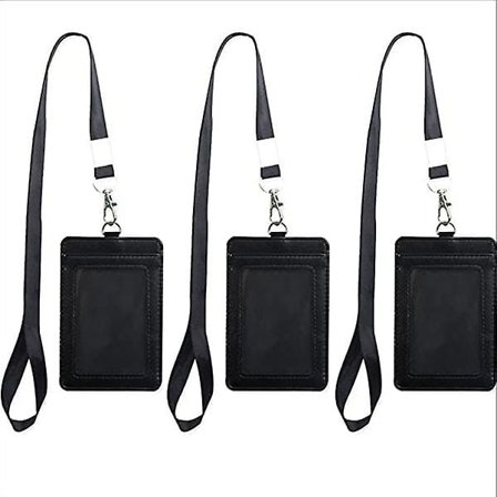 Kortholder for ID og navneskilt Svart, 3 stk.