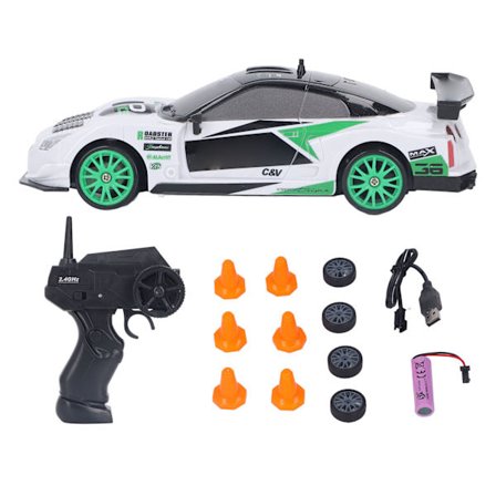 2.4 GHz:n radio-ohjattava auto, huippunopeus 15 km/h, tehokas moottori, liikkuu vapaasti, 1/24 pienoismalli, radio-ohjattava auto aikuisille ja 