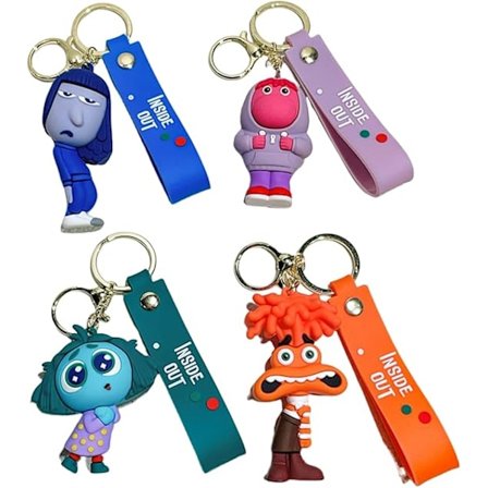 Inside Out 2 -hahmot avaimenperäranneke, avaimenperäranneke Inside Out -laukkucharmin riipuksella avaimenperäketju naisille ja miehille