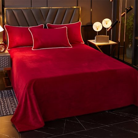 1 stk. Luksus Mælke Fløjl Lagen - Tung Vægt Varm & Blød Åndbar Komfort til Alle Årstider