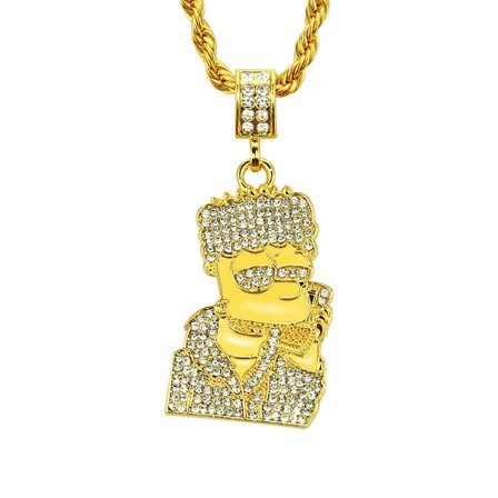 Halsband hiphop diamant tecknad figur halsband