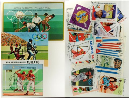 Baseball 3 miniark og 20 frimærker